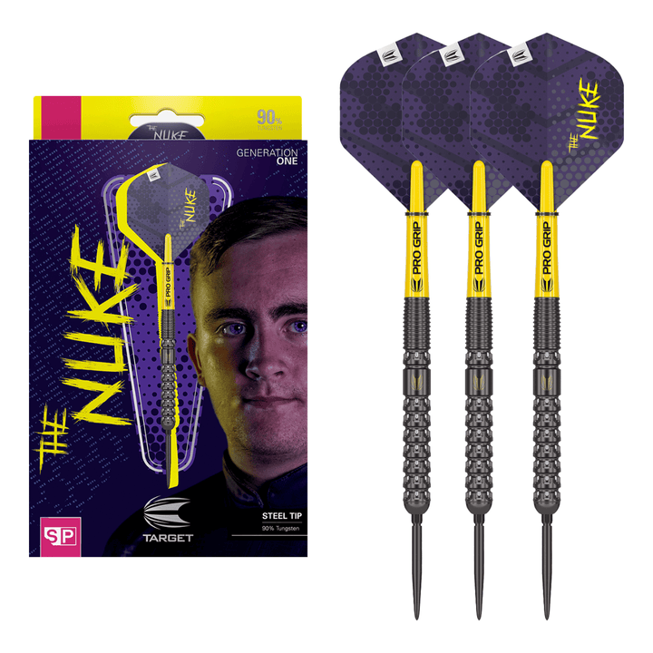 Target Luke Littler The Nuke Gen 1 Swiss Point - 90% Tungsten Steel Tip Darts 22 Grams Darts