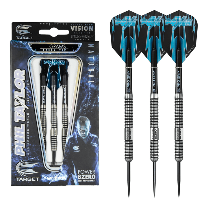 Target Phil Taylor Power 8Zero 1 - 80% Tungsten Nickel Tip Darts 23 Grams Darts