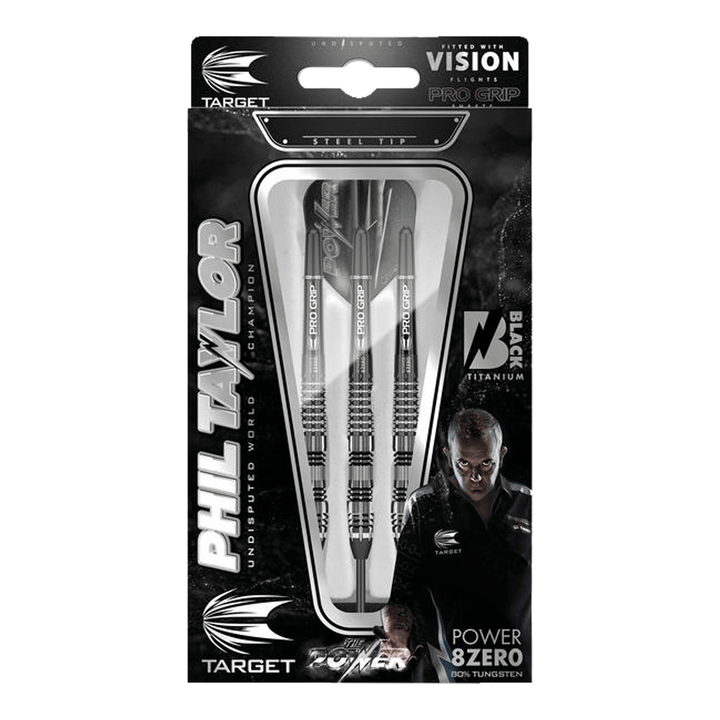 Target Phil Taylor Power 8Zero Black - 80% Tungsten Steel Tip Darts Darts