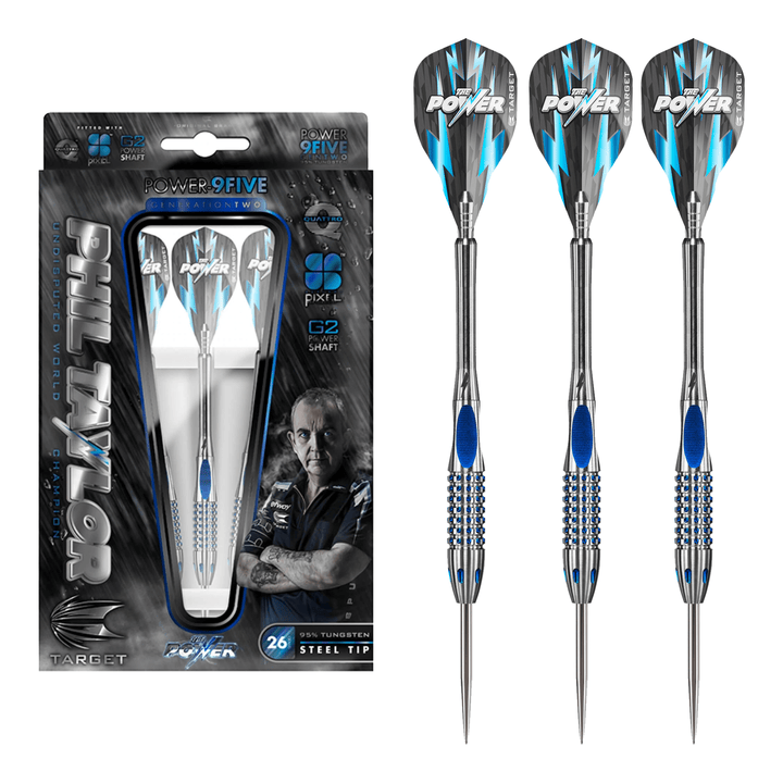 Target Phil Taylor Power 9Five Gen 2 - 95% Tungsten Steel Tip Darts 22 Grams Darts