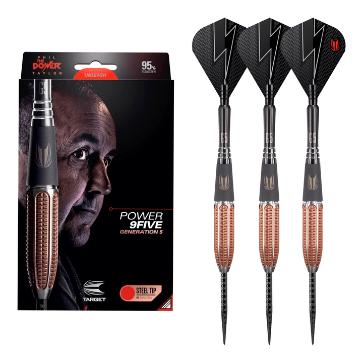 Target Phil Taylor Power 9Five Gen 5 - 95% Tungsten Steel Tip Darts 22 Grams Darts