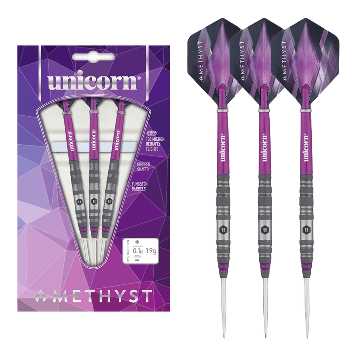 Unicorn Amethyst 2 - 90% Tungsten Steel Tip Darts 19 Grams Darts