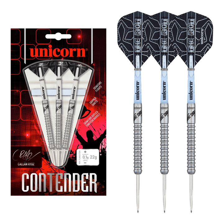 Unicorn Callan Rydz Contender - 90% Tungsten Steel Tip Darts 22 Grams Darts