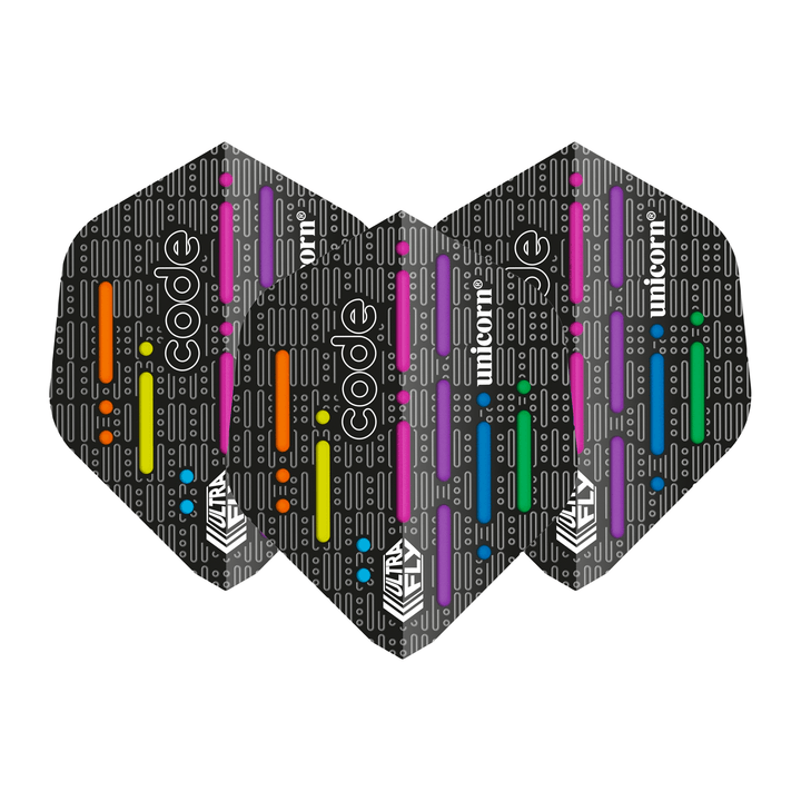 Unicorn Code DNA - Ultrafly 100 Dart Flights AR1 / Black Flights