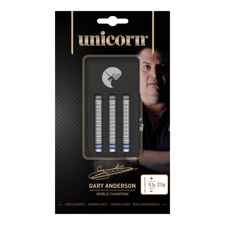 Unicorn Gary Anderson Phase 3 World Champion Steel Tip Darts - 90% Tungsten - 25 Grams Darts