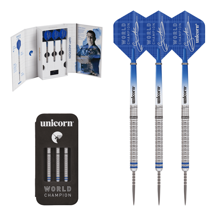 Unicorn Gary Anderson World Champion 2019 Edition Steel Tip Darts - 90% Tungsten - 23 Grams Darts