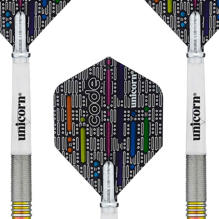 Unicorn James Wade Code Steel Tip Darts - 90% Tungsten - 20 Grams Darts