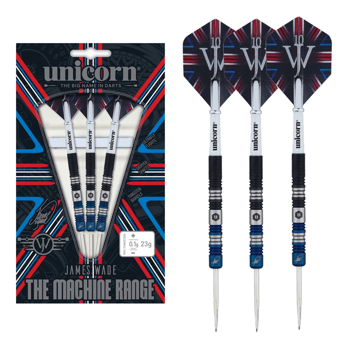 Unicorn James Wade The Machine Two-Tone - 90% Tungsten Steel Tip Darts 21 Grams Darts