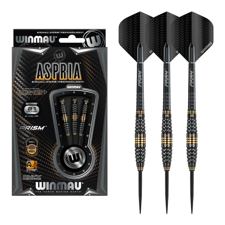 Winmau Aspria Dual Core Torpedo Barrel - 95% / 85% Tungsten Steel Tip Darts 21 Grams Darts