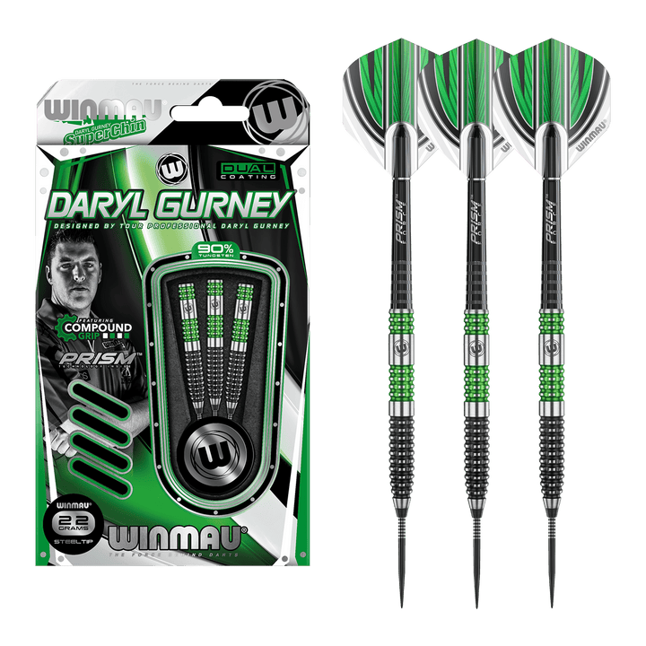 Winmau Daryl Gurney Steel Tip Darts - 90% Tungsten - 22 Grams Darts