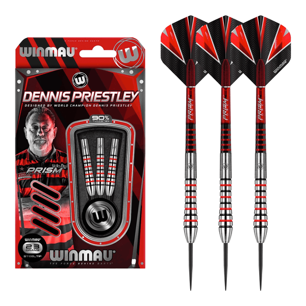 Winmau Dennis Priestley - 90% Tungsten Steel Tip Darts 21 Grams Darts