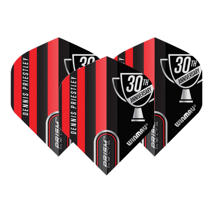 Winmau Dennis Priestly - Prism Alpha Dart Flights Standard / Black / Red Flights & Shafts