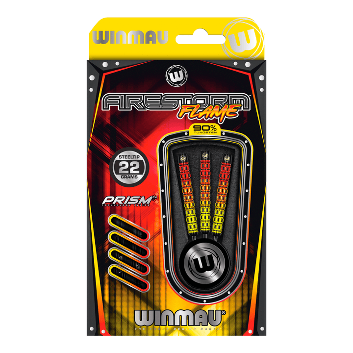 Winmau Firestorm Flame Parallel Barrel - 90% Tungsten Steel Tip Darts Darts