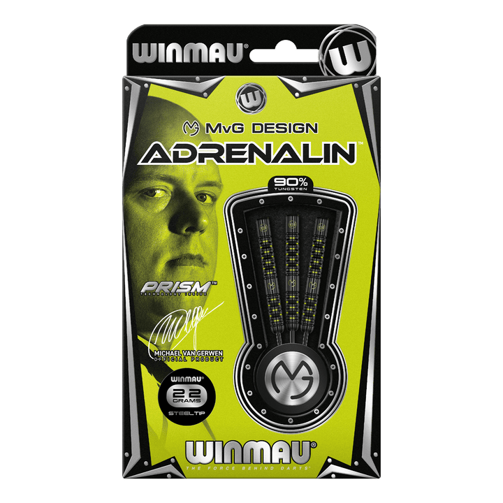 Winmau MVG Adrenalin Steel Tip Darts - 90% Tungsten - 22 Grams Darts