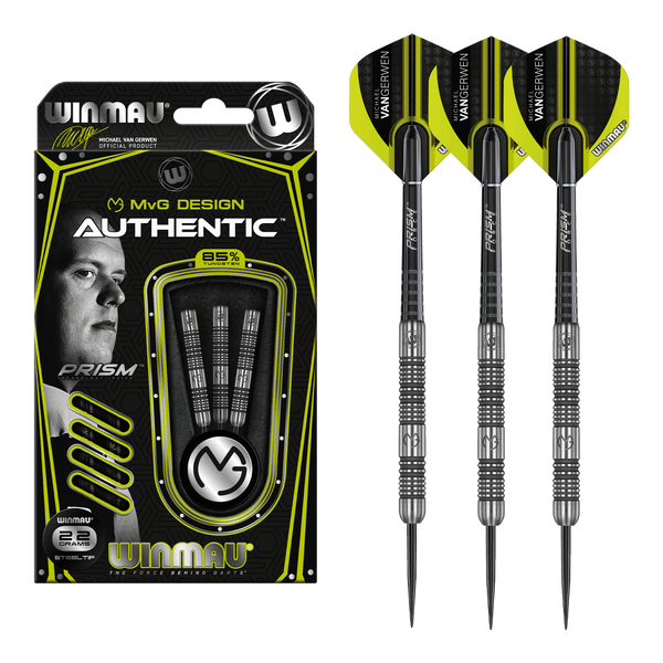 Winmau MVG Authentic Steel Tip Darts - 85% Tungsten - 22 Grams Darts