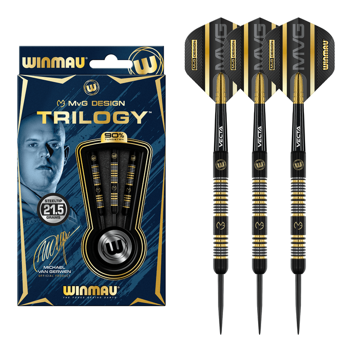 Winmau MVG Trilogy - 90% Tungsten Steel Tip Darts 21.5 Grams Darts