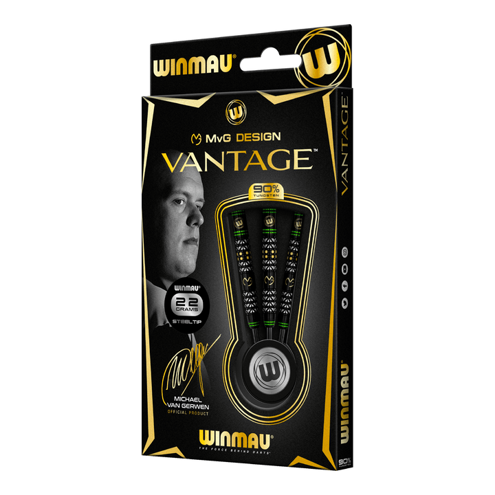 Winmau MVG Vantage Steel Tip Darts - 90% Tungsten - 22 Grams Darts