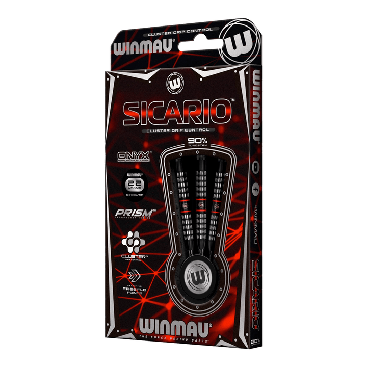 Winmau Sicario Parallel Barrel 90% Tungsten Steel Tip Darts Darts