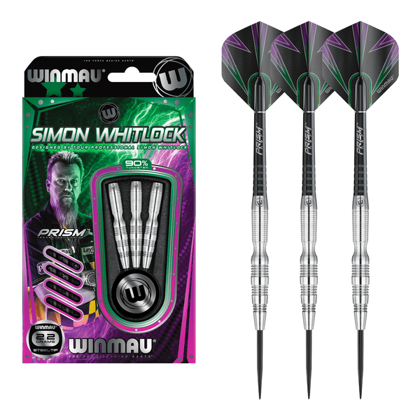 Winmau Simon Whitlock Steel Tip Darts - 90% Tungsten - 22 Grams Darts