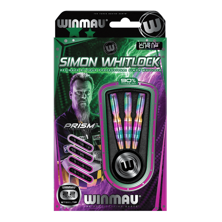 Winmau Simon Whitlock Urban Grip Steel Tip Darts - 90% Tungsten - 22 Grams Darts