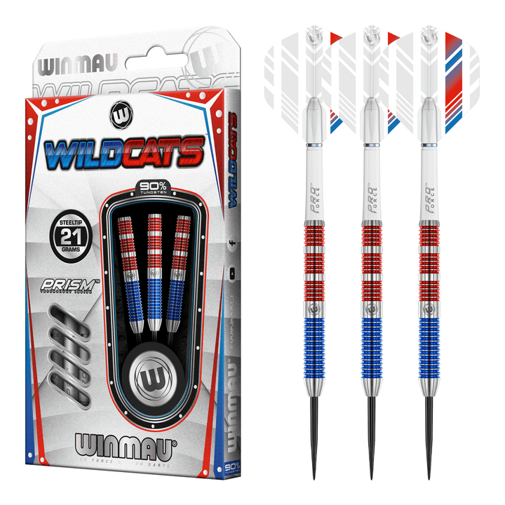 Winmau Wildcats - 90% Tungsten Steel Tip Darts 22 Grams Darts